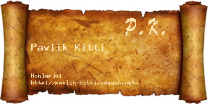 Pavlik Kitti névjegykártya