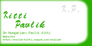 kitti pavlik business card